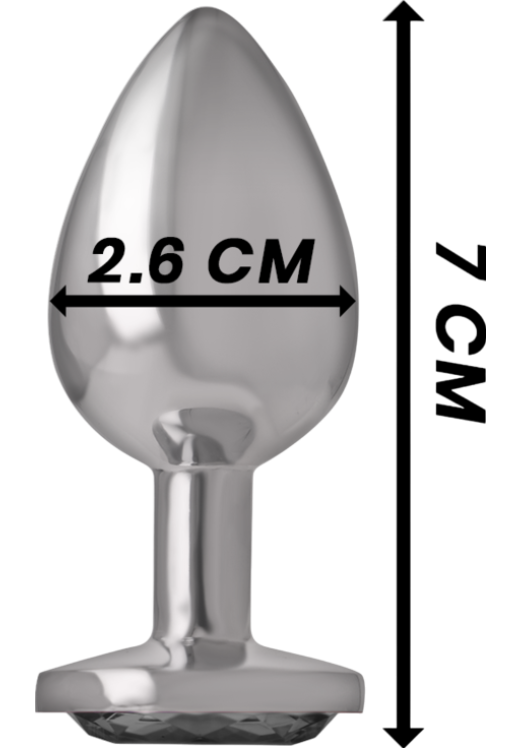 Μεταλλική σφήνα με κόσμημα σε μαύρο χρώμα, μήκους 7 εκ. και μέγιστης διαμέτρου 2,6 εκ.