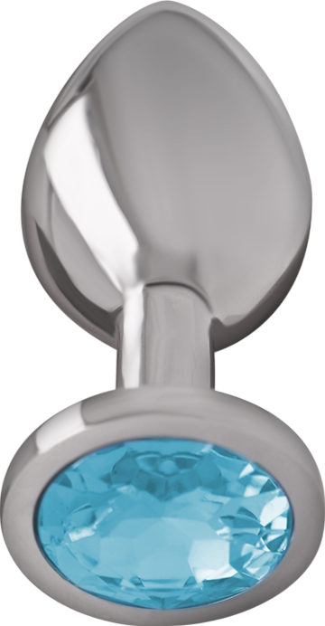 Μεταλλική σφήνα με κόσμημα σε μπλέ χρώμα, μήκους 9 εκ. και μέγιστης διαμέτρου 4 εκ.