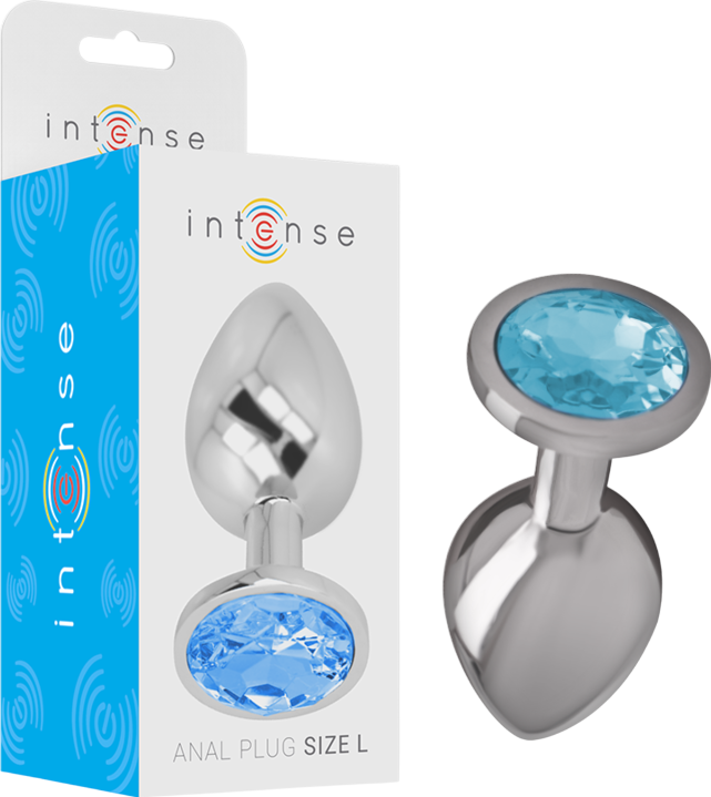 Μεταλλική σφήνα με κόσμημα σε μπλέ χρώμα, μήκους 9 εκ. και μέγιστης διαμέτρου 4 εκ.