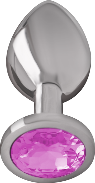 Μεταλλική σφήνα με κόσμημα σε ροζ χρώμα, μήκους 7 εκ. και μέγιστης διαμέτρου 2,6 εκ.