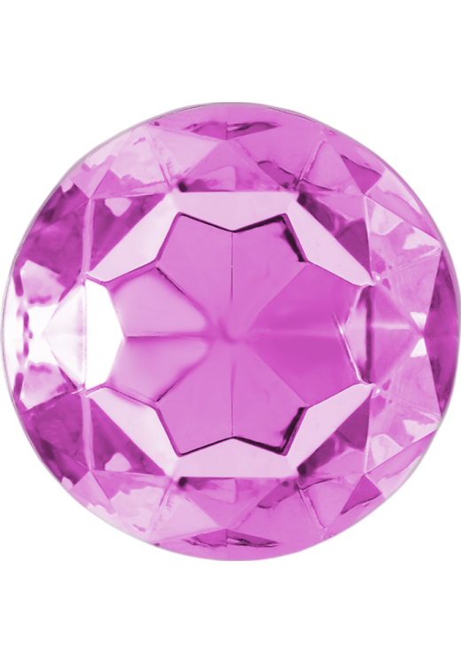 Μεταλλική σφήνα με κόσμημα σε ροζ χρώμα, μήκους 7 εκ. και μέγιστης διαμέτρου 2,6 εκ.