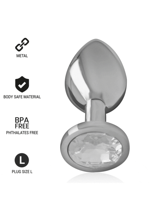 Μεταλλική σφήνα με κόσμημα σε ασημί χρώμα, μήκους 9 εκ. και μέγιστης διαμέτρου 4 εκ.