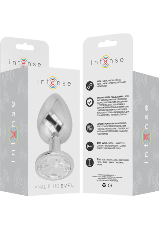 Μεταλλική σφήνα με κόσμημα σε ασημί χρώμα, μήκους 9 εκ. και μέγιστης διαμέτρου 4 εκ.