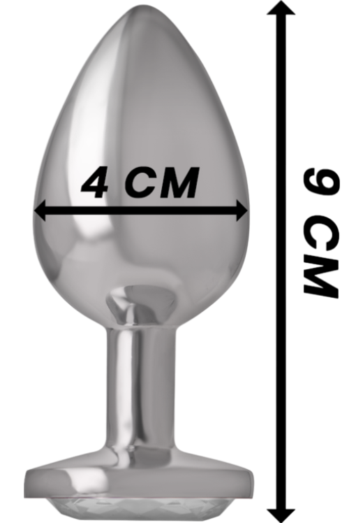 Μεταλλική σφήνα με κόσμημα σε ασημί χρώμα, μήκους 9 εκ. και μέγιστης διαμέτρου 4 εκ.
