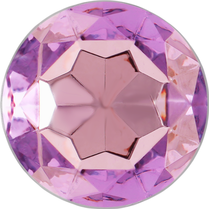 Μεταλλική σφήνα με κόσμημα σε μοβ χρώμα, μήκους 7 εκ. και μέγιστης διαμέτρου 2,6 εκ.