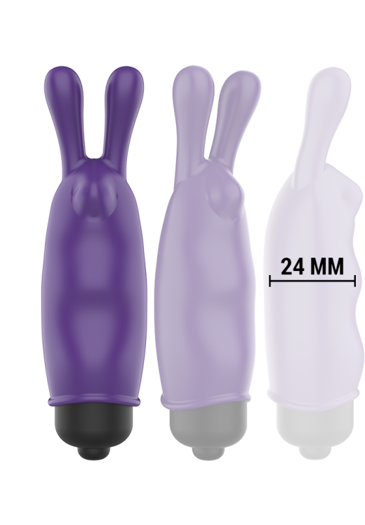 Μίνι δονητής από σιλικόνη σε μοβ χρώμα, μήκους 8,7 εκ. και μέγιστης διαμέτρου 2,4 εκ.