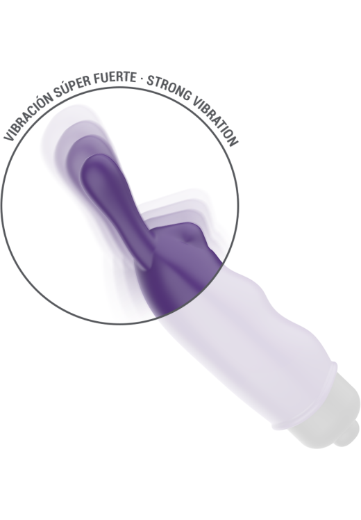 Μίνι δονητής από σιλικόνη σε μοβ χρώμα, μήκους 8,7 εκ. και μέγιστης διαμέτρου 2,4 εκ.