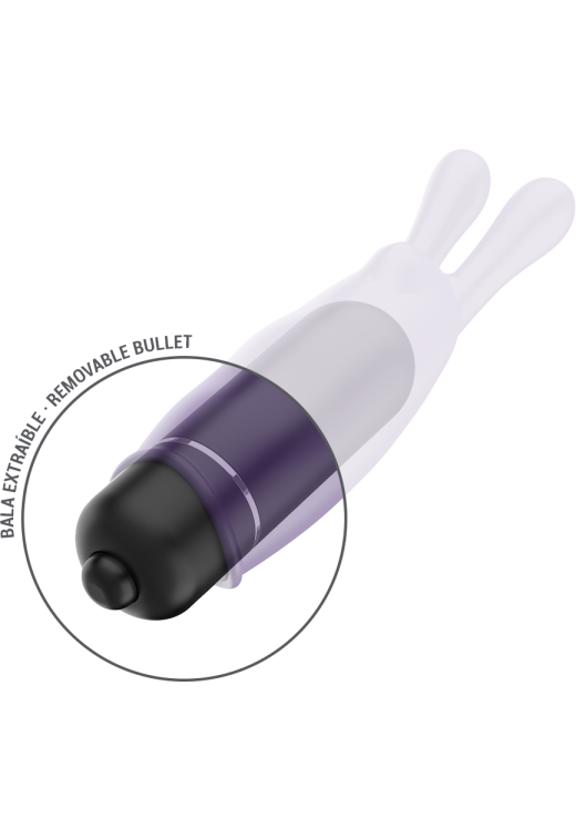 Μίνι δονητής από σιλικόνη σε μοβ χρώμα, μήκους 8,7 εκ. και μέγιστης διαμέτρου 2,4 εκ.