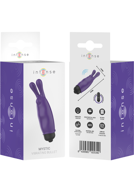 Μίνι δονητής από σιλικόνη σε μοβ χρώμα, μήκους 8,7 εκ. και μέγιστης διαμέτρου 2,4 εκ.