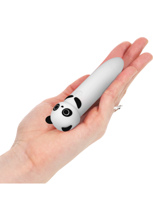 Μίνι δονητής από σιλικόνη σε λευκό χρώμα, μήκους 10 εκ. και μέγιστης διαμέτρου 2,2 εκ.