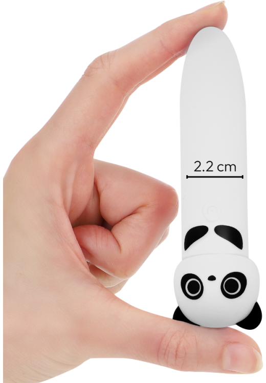 Μίνι δονητής από σιλικόνη σε λευκό χρώμα, μήκους 10 εκ. και μέγιστης διαμέτρου 2,2 εκ.