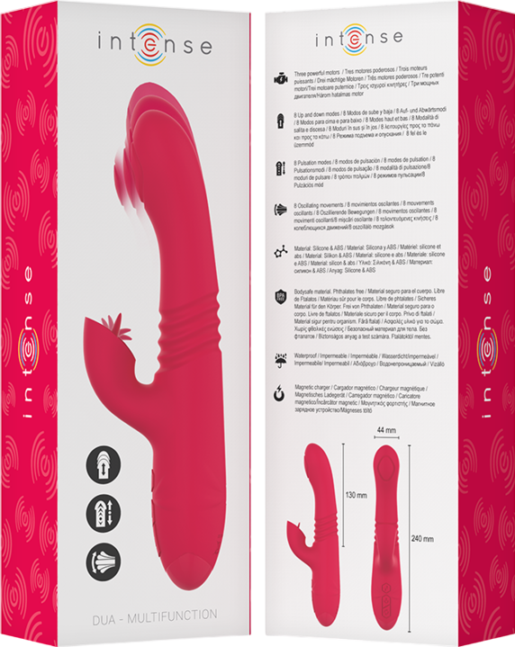 Rabbit δονητής από σιλικόνη σε κόκκινο χρώμα, μήκους 24 εκ. και μέγιστης διαμέτρου 4,4 εκ.