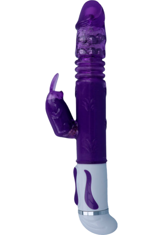 Rabbit δονητής από σιλικόνη σε μοβ χρώμα, μήκους 30 εκ. και μέγιστης διαμέτρου 3,9 εκ.