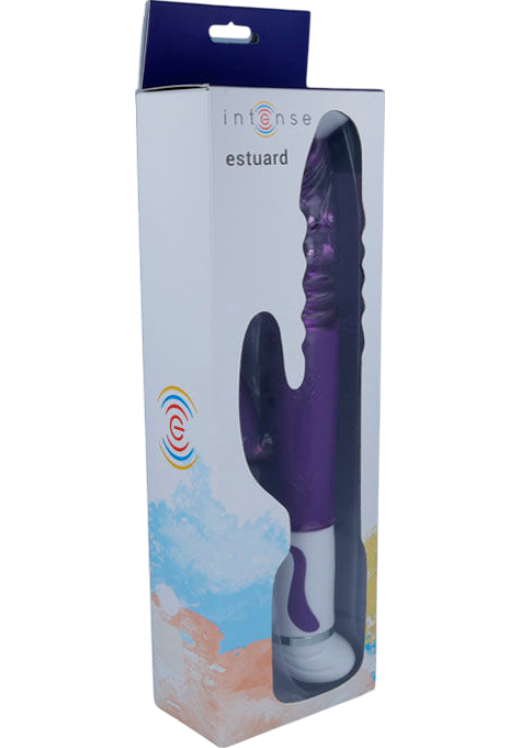 Rabbit δονητής από σιλικόνη σε μοβ χρώμα, μήκους 30 εκ. και μέγιστης διαμέτρου 3,9 εκ.