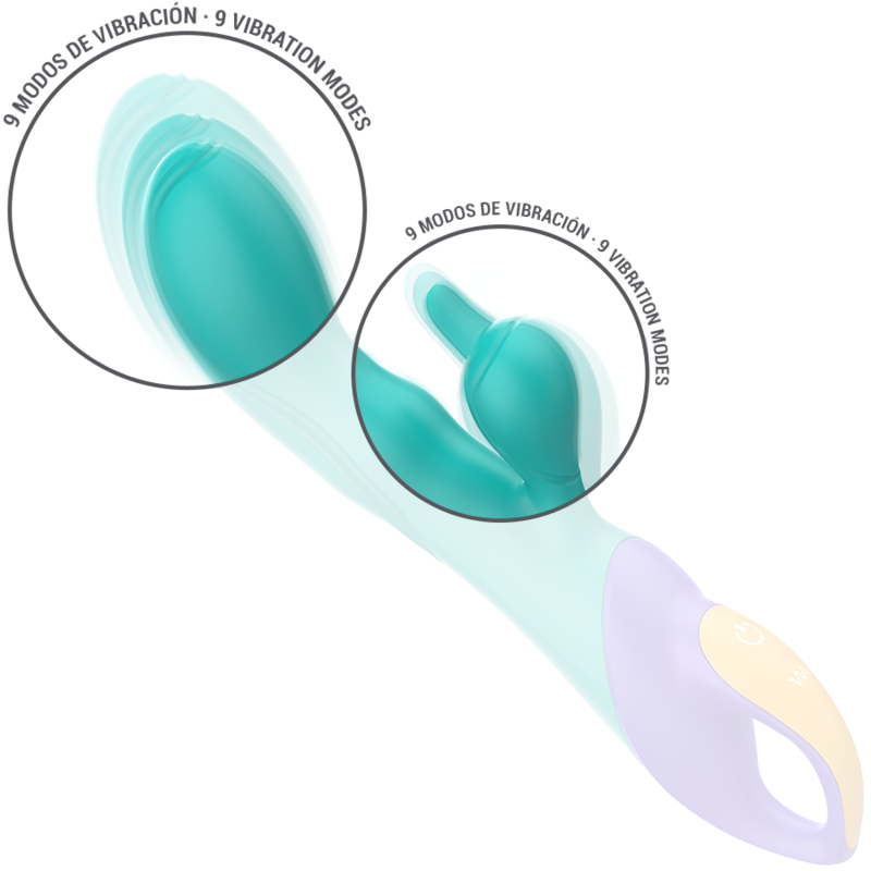 Rabbit δονητής από σιλικόνη σε μπλέ χρώμα, μήκους 19,7 εκ. και μέγιστης διαμέτρου 3,1 εκ.