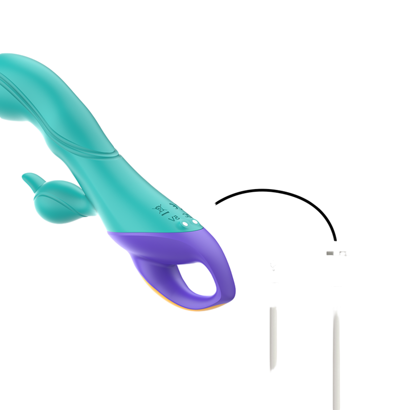 Rabbit δονητής από σιλικόνη σε μπλέ χρώμα, μήκους 19,7 εκ. και μέγιστης διαμέτρου 3,1 εκ.