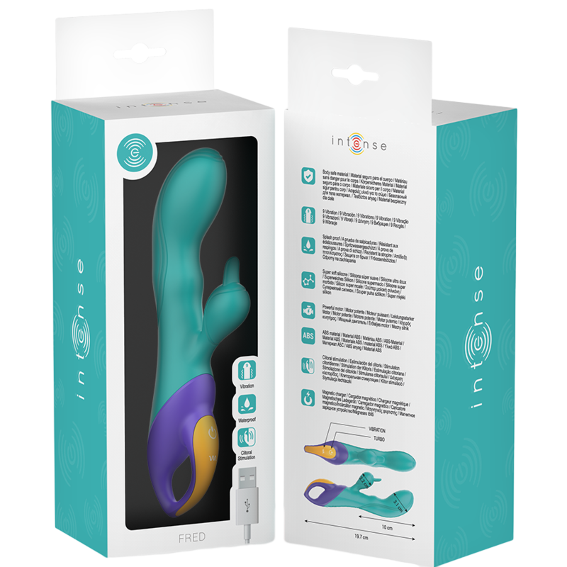 Rabbit δονητής από σιλικόνη σε μπλέ χρώμα, μήκους 19,7 εκ. και μέγιστης διαμέτρου 3,1 εκ.