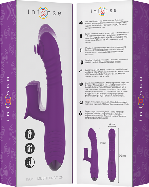 Rabbit δονητής από σιλικόνη σε μοβ χρώμα, μήκους 4,4 εκ. και μέγιστης διαμέτρου 24 εκ.