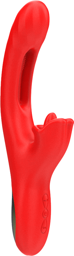 Rabbit δονητής από σιλικόνη σε κόκκινο χρώμα, μήκους 24,8 εκ. και μέγιστης διαμέτρου 3,5 εκ.