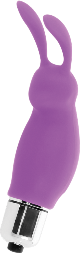 Rabbit δονητής από σιλικόνη σε μοβ χρώμα, μήκους 9 εκ.