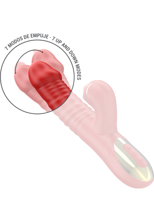 Rabbit δονητής από σιλικόνη σε κόκκινο χρώμα, μήκους 24,5 εκ. και μέγιστης διαμέτρου 3,3 εκ.