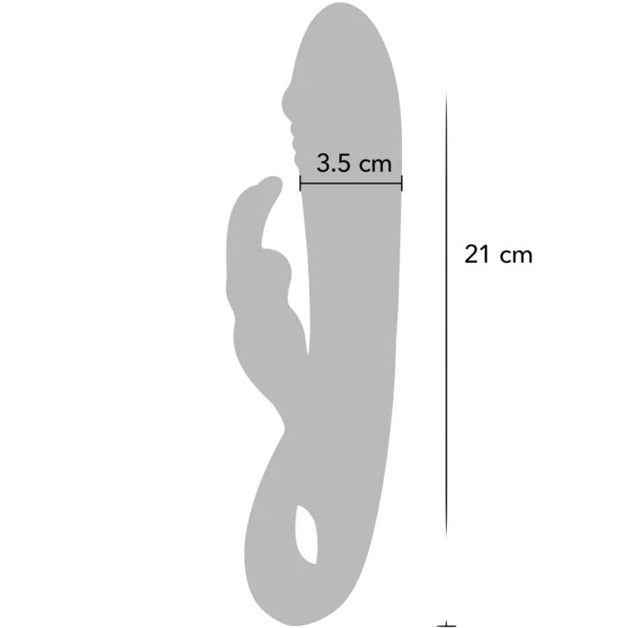 Rabbit δονητής από σιλικόνη σε μπορντό χρώμα, μήκους 21 εκ. και μέγιστης διαμέτρου 3,5 εκ.