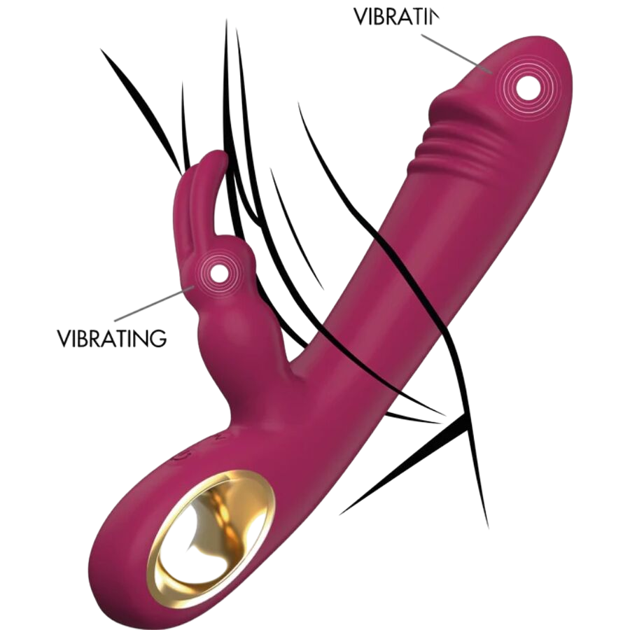 Rabbit δονητής από σιλικόνη σε μπορντό χρώμα, μήκους 21 εκ. και μέγιστης διαμέτρου 3,5 εκ.