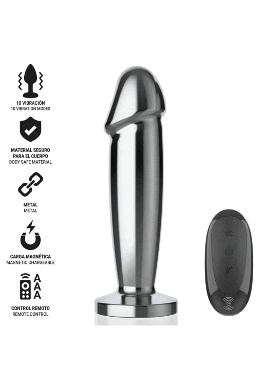 Δονούμενη σφήνα από αλουμίνιο σε ασημί χρώμα, μήκους 11,8 εκ. και μέγιστης διαμέτρου 3,5 εκ. με τηλεχειριζόμενο χειρισμό