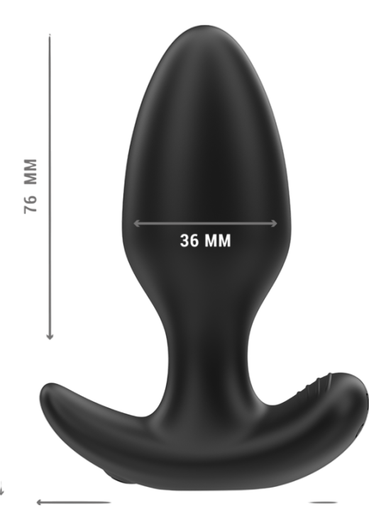 Δονούμενη σφήνα από σιλικόνη σε μαύρο χρώμα, μήκους 10 εκ. και μέγιστης διαμέτρου 3,6 εκ. με τηλεχειριζόμενο χειρισμό