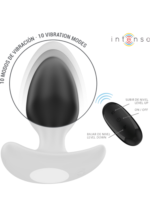 Δονούμενη σφήνα από σιλικόνη σε μαύρο χρώμα, μήκους 10 εκ. και μέγιστης διαμέτρου 3,6 εκ. με τηλεχειριζόμενο χειρισμό