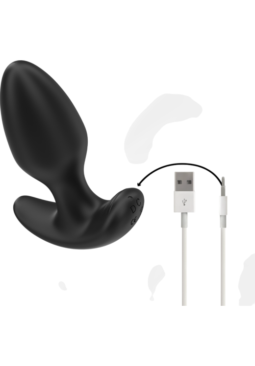 Δονούμενη σφήνα από σιλικόνη σε μαύρο χρώμα, μήκους 10 εκ. και μέγιστης διαμέτρου 3,6 εκ. με τηλεχειριζόμενο χειρισμό