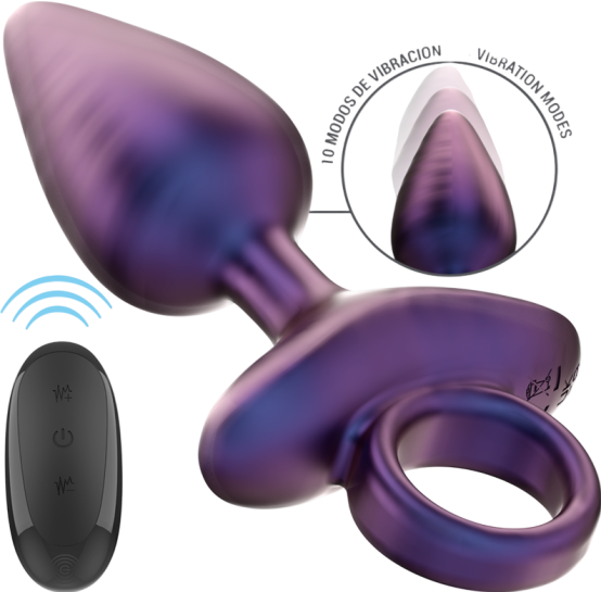 Δονούμενη σφήνα από σιλικόνη σε μοβ χρώμα, μήκους 13 εκ. και μέγιστης διαμέτρου 3,5 εκ. με τηλεχειριζόμενο χειρισμό