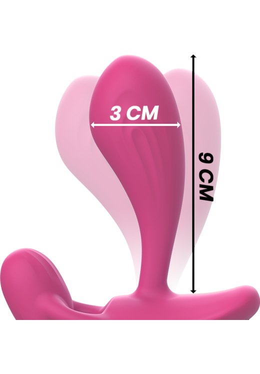 Δονούμενη σφήνα από σιλικόνη σε ροζ χρώμα, μέγιστης διαμέτρου 3 εκ.