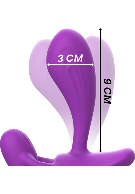 Δονούμενη σφήνα από σιλικόνη σε μοβ χρώμα, μέγιστης διαμέτρου 3 εκ.