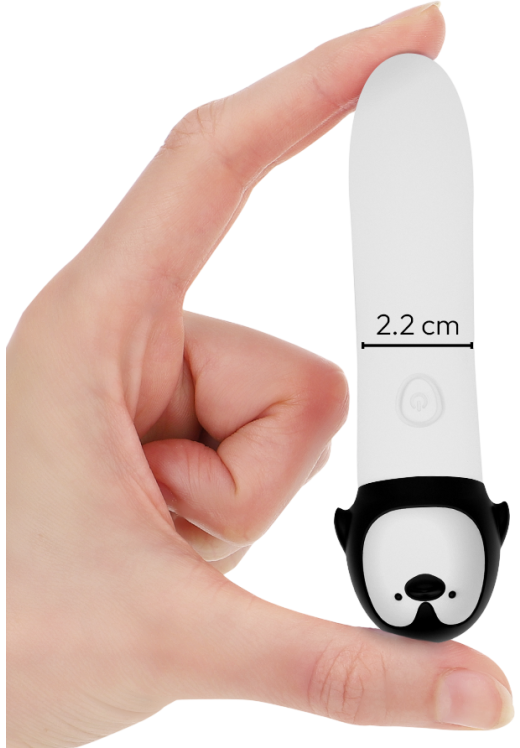 Μίνι δονητής από σιλικόνη σε λευκό χρώμα, μήκους 10 εκ. και μέγιστης διαμέτρου 2,2 εκ.