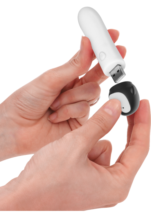 Μίνι δονητής από σιλικόνη σε λευκό χρώμα, μήκους 10 εκ. και μέγιστης διαμέτρου 2,2 εκ.