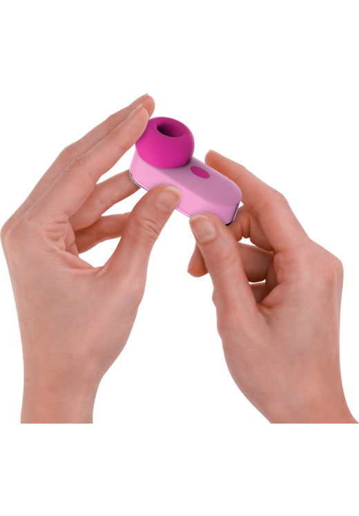 Κλειτοριδικός δονητής από σιλικόνη σε ροζ χρώμα, μήκους 6 εκ. και μέγιστης διαμέτρου 2,5 εκ.