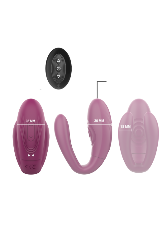 Layon δονητής από σιλικόνη σε μπορντό χρώμα, μήκους 13,8 εκ. και μέγιστης διαμέτρου 3,5 εκ. με τηλεχειριζόμενο χειρισμό