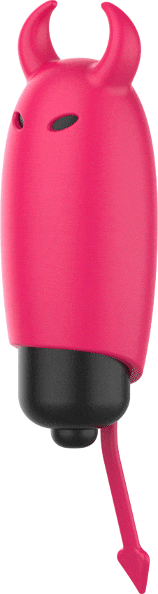 Μίνι δονητής από σιλικόνη σε κόκκινο χρώμα, μήκους 93 χλστ, και μέγιστης διαμέτρου 24 χλστ,