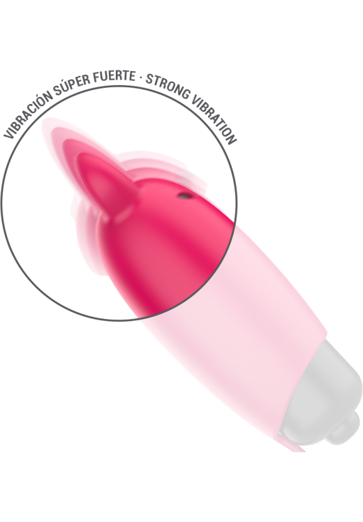 Μίνι δονητής από σιλικόνη σε κόκκινο χρώμα, μήκους 93 χλστ, και μέγιστης διαμέτρου 24 χλστ,