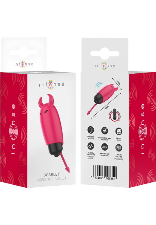 Μίνι δονητής από σιλικόνη σε κόκκινο χρώμα, μήκους 93 χλστ, και μέγιστης διαμέτρου 24 χλστ,