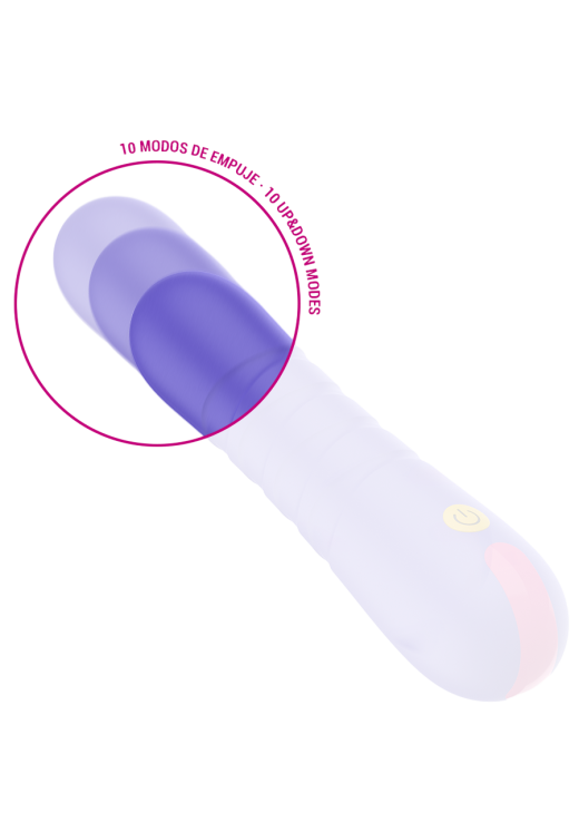 Κλασσικός δονητής από σιλικόνη σε μοβ χρώμα, μήκους 14,5 εκ. και μέγιστης διαμέτρου 3,7 εκ.