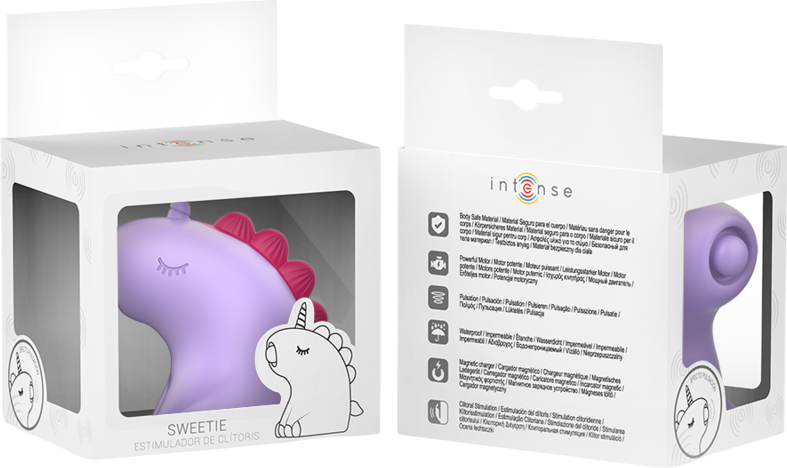 Κλειτοριδικός δονητής από σιλικόνη σε μοβ χρώμα, μήκους 7,5 εκ. και μέγιστης διαμέτρου 6,5 εκ.