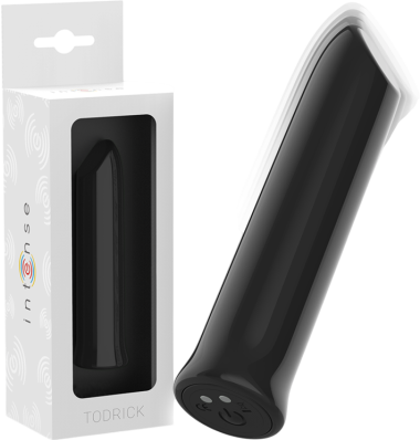 Μίνι δονητής από σιλικόνη σε μαύρο χρώμα, μήκους 10,2 εκ. και μέγιστης διαμέτρου 2,5 εκ.