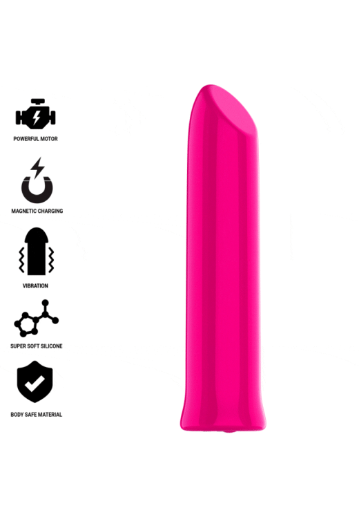 Μίνι δονητής από σιλικόνη σε ροζ χρώμα, μήκους 10,2 εκ. και μέγιστης διαμέτρου 2,5 εκ.