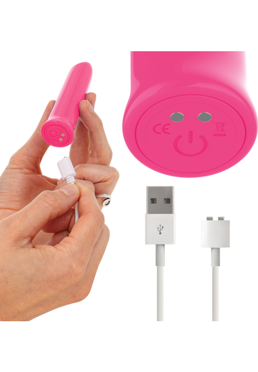 Μίνι δονητής από σιλικόνη σε ροζ χρώμα, μήκους 10,2 εκ. και μέγιστης διαμέτρου 2,5 εκ.