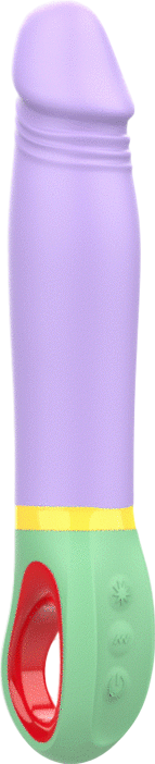 Ρεαλιστικός δονητής από σιλικόνη σε μοβ χρώμα, μήκους 19,3 εκ. και μέγιστης διαμέτρου 3,2 εκ.