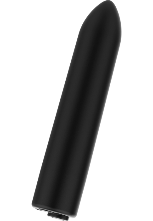 Μίνι δονητής από abs σε μαύρο χρώμα, μήκους 8,5 εκ. και μέγιστης διαμέτρου 1,7 εκ.