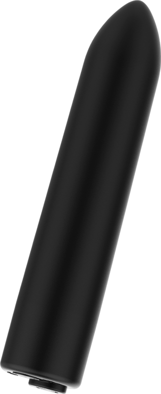 Μίνι δονητής από abs σε μαύρο χρώμα, μήκους 8,5 εκ. και μέγιστης διαμέτρου 1,7 εκ.