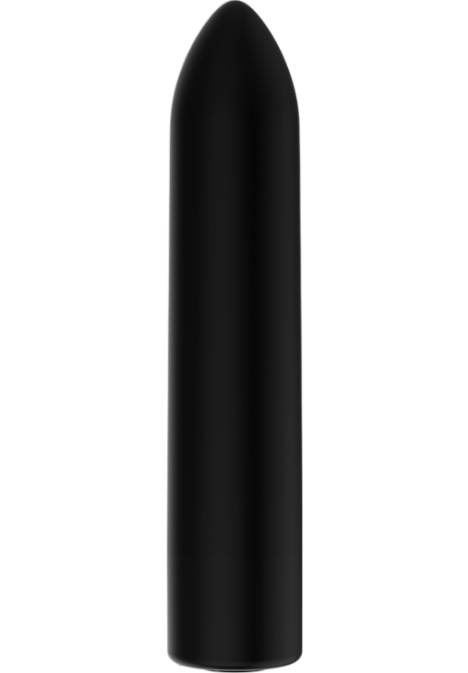 Μίνι δονητής από abs σε μαύρο χρώμα, μήκους 8,5 εκ. και μέγιστης διαμέτρου 1,7 εκ.